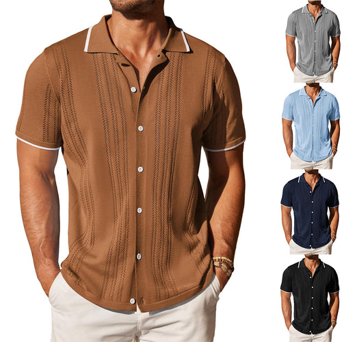 Short sleeve shirt for men with textured pattern Lune London
