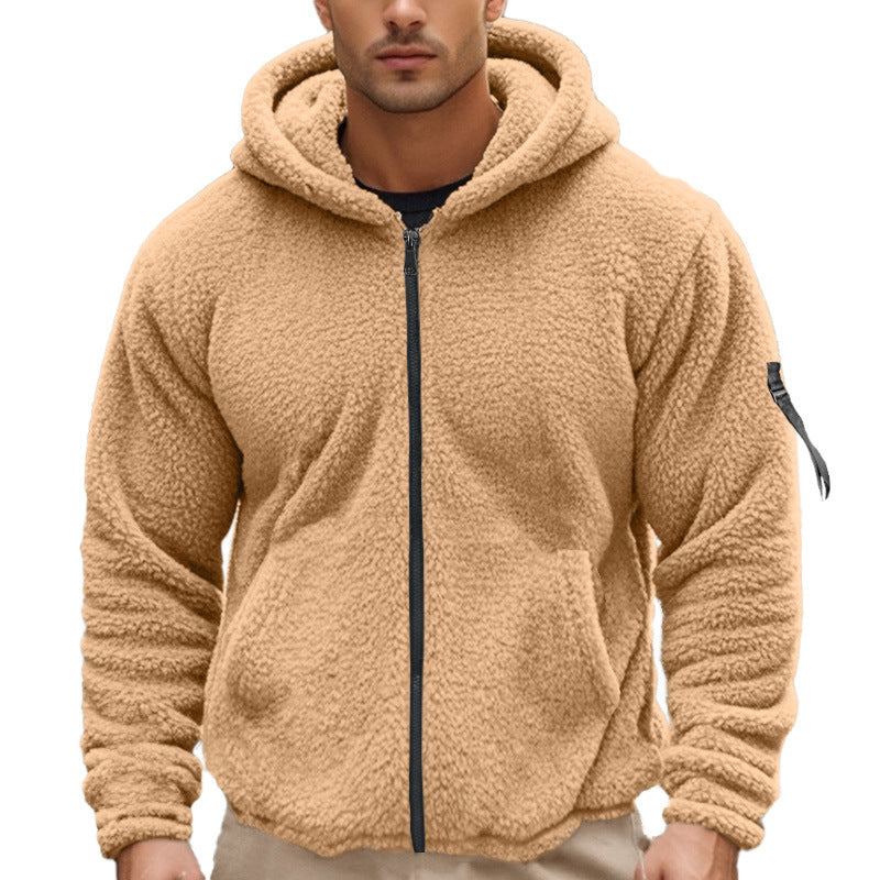 Men's fleece hoodie with kangaroo pocket and sturdy zipper Lune London