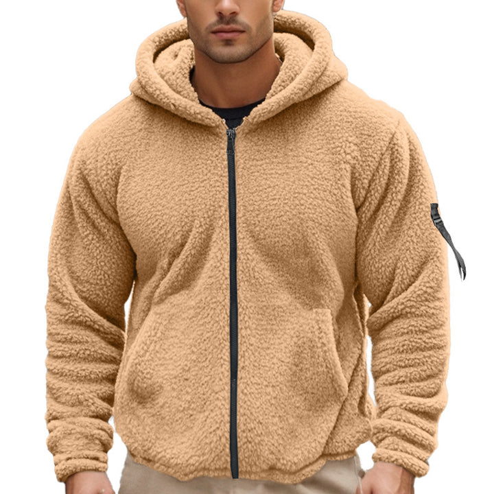 Men's fleece hoodie with kangaroo pocket and sturdy zipper Lune London
