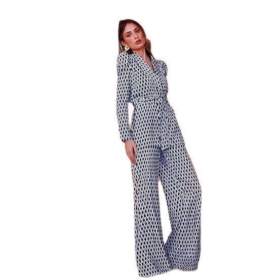 Ensemble élégant et stylé pour femmes à deux pièces avec ceinture à nouer Chic & Stil