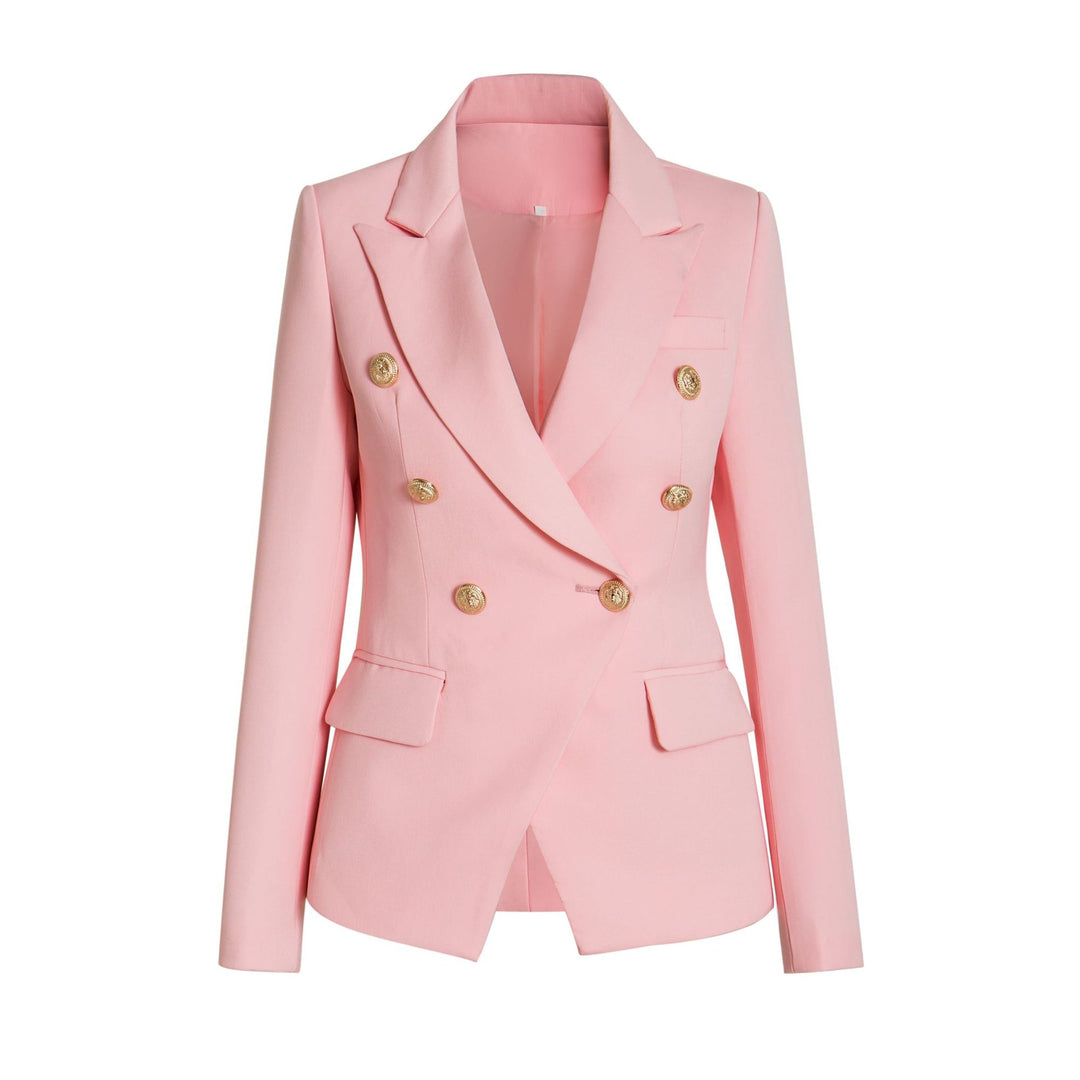 Ladies Elegant Double-Breasted Blazer with Golden Buttons Lune London