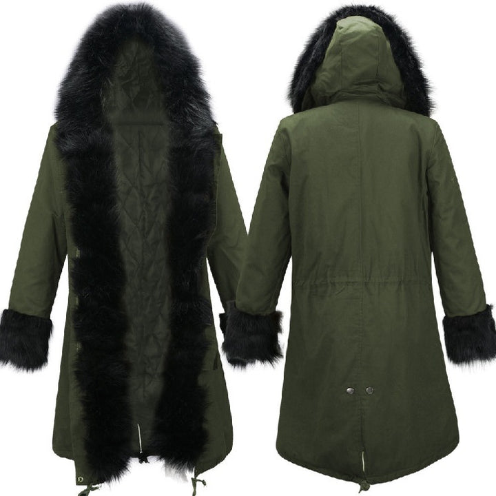 Elegant winter coat for women with luxurious faux fur trim Lune Londonl