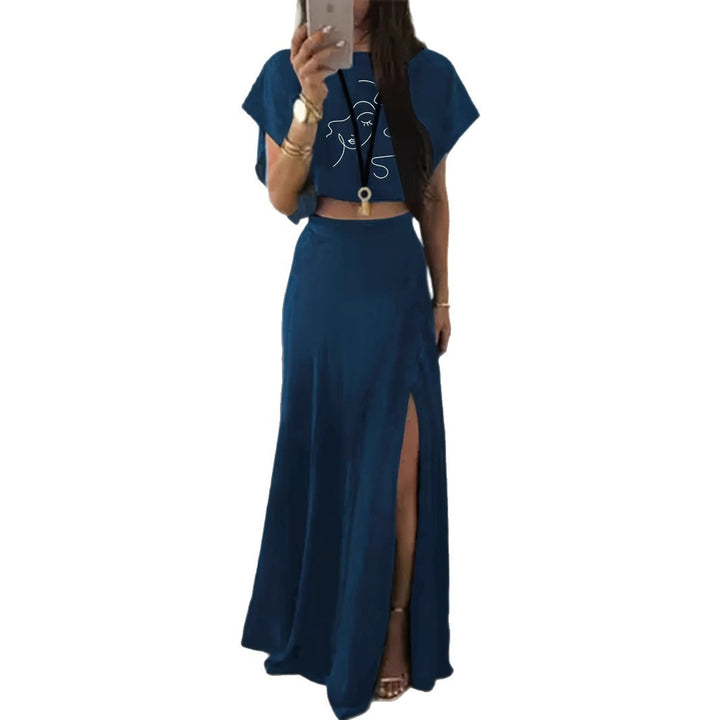 Women’s set with crop top and elegant maxi skirt Lune London