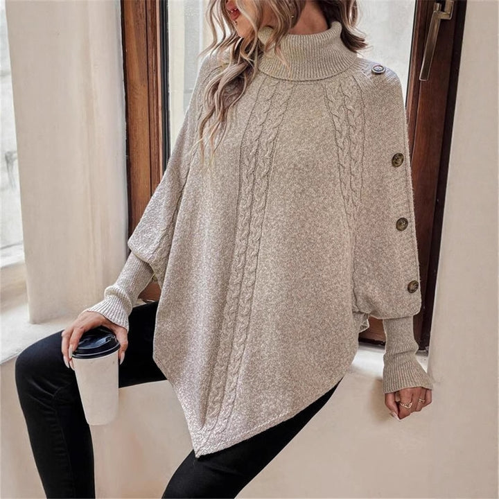 Elegant knit sweater for ladies with turtleneck and trendy details Lune London