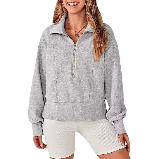 Women’s fleece sweatshirt with zipper and relaxed fit Lune London