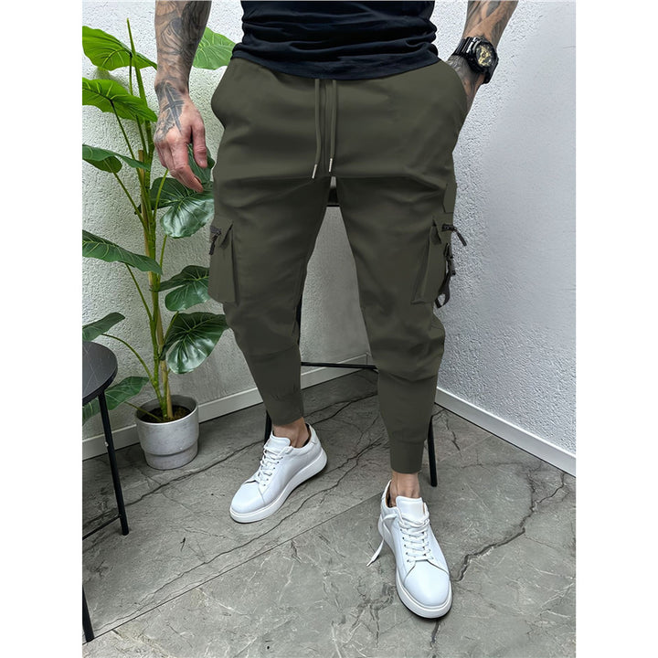 Fashionable cargo jogger pants for men with practical pockets and elastic waistband Lune London