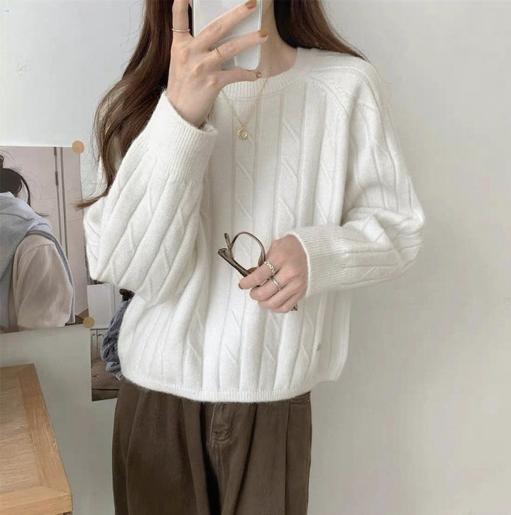 Pull en tricot épais pour femmes avec un élégant design en côtes et une coupe décontractée Chic & Stil