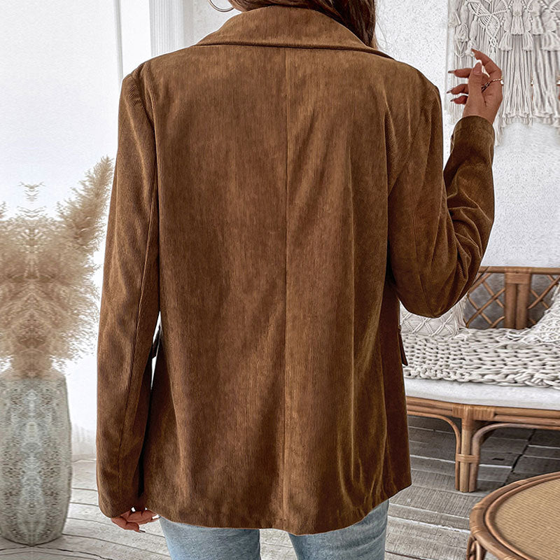 Elegant corduroy jacket for women double-breasted style Lune London