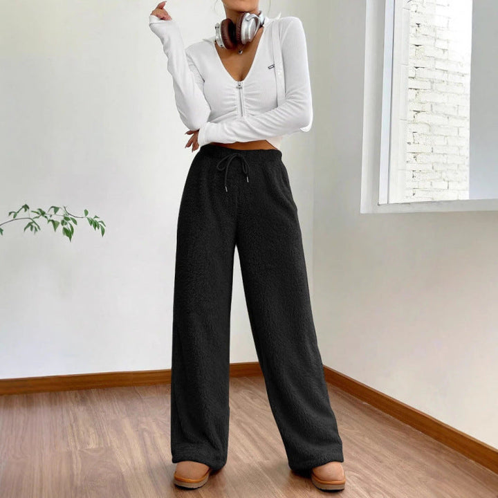 Ladies Fluffy Relaxed Pants In Casual Cut Lune London