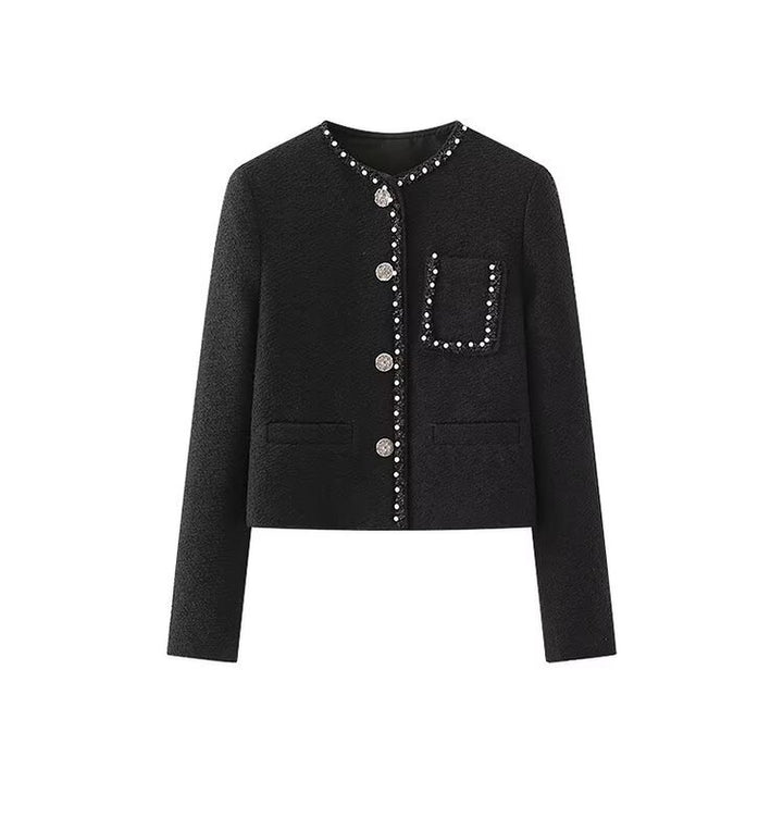 Veste élégante pour femmes avec col orné de perles et poches pratiques Chic & Stil