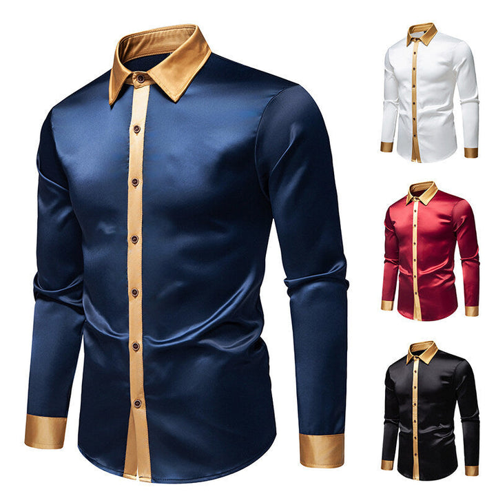 Men's Long-Sleeve Shirt with Modern Satin Details Lune London