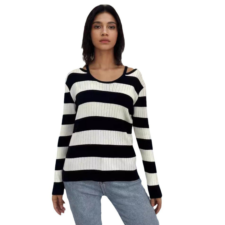 Casual ribbed knit sweater for women Lune London
