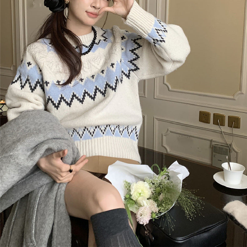 Pull en tricot stylé pour femmes avec motif graphique Chic & Stil