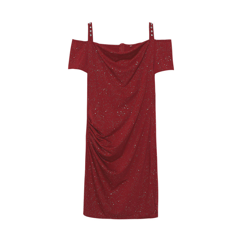 Strapless dress with ruffles Lune London