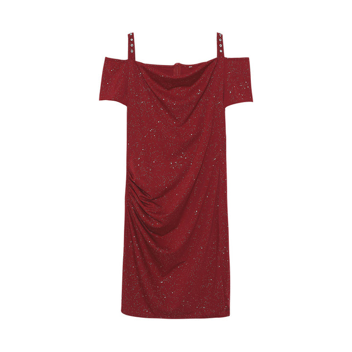Strapless dress with ruffles Lune London
