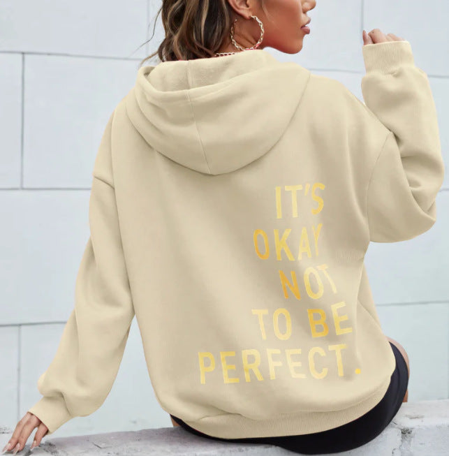 Women’s hoodie with motivational lettering and cozy lining Lune London