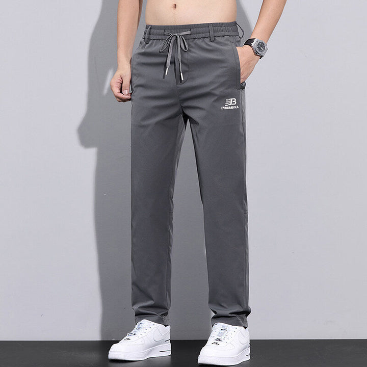 Men's Sporty Leisure Pants with Adjustable Drawstring and Side Zipped Pockets Lune London