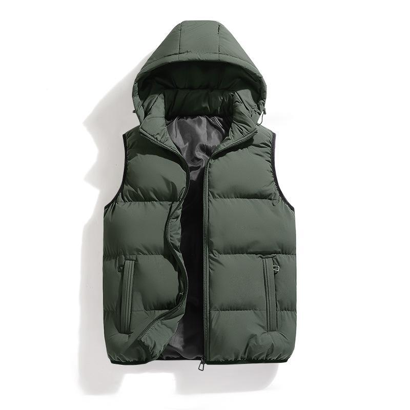 Ladies insulated thermal quilted vest with hood Lune London