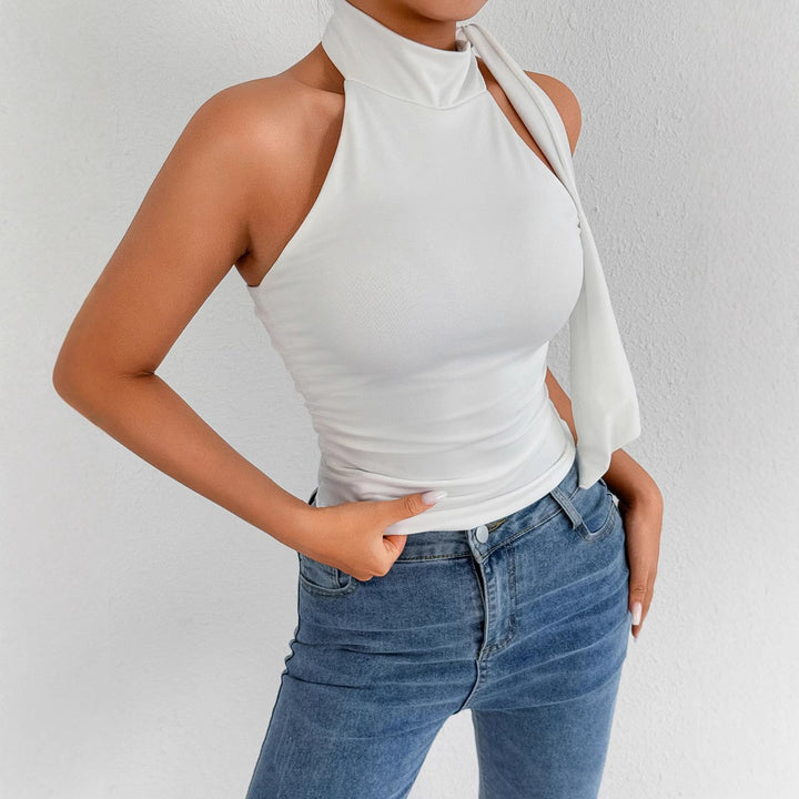 Ladies elegant top with feminine bow design Lune London