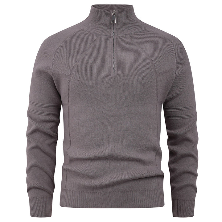 Knitted pullover for men with modern zipper and elegant structure Lune London