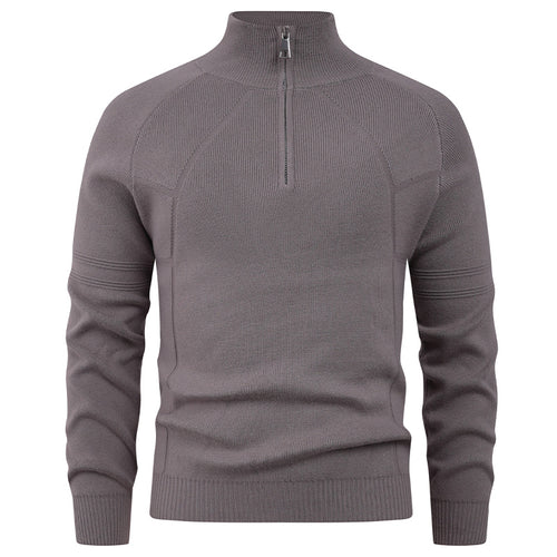 Knitted pullover for men with modern zipper and elegant structure Lune London