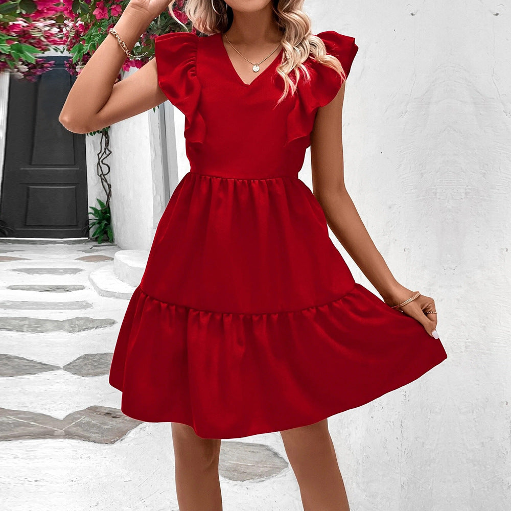 Robe d'été femme avec des manches volantes et un dos ouvert Chic & Stil