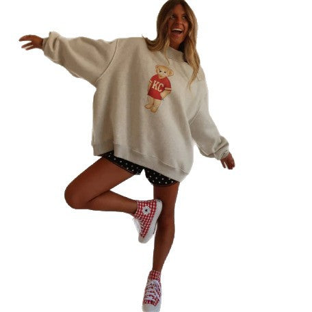 Sweatshirt surdimensionné pour femmes avec un motif ours mignon Chic & Stil