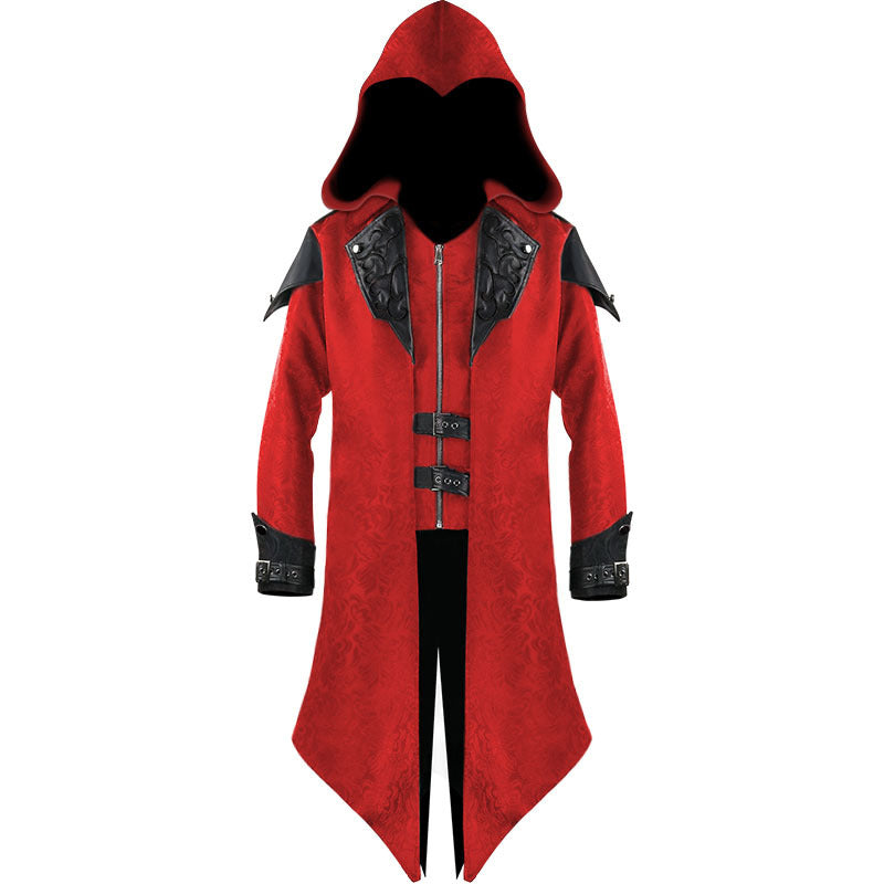 Hooded coat for women with faux leather details Lune London