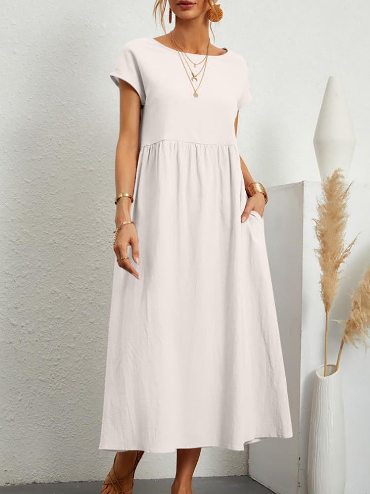 Robe Midi pour Femmes avec Manches Ballon et Poches Pratiques Chic & Stil