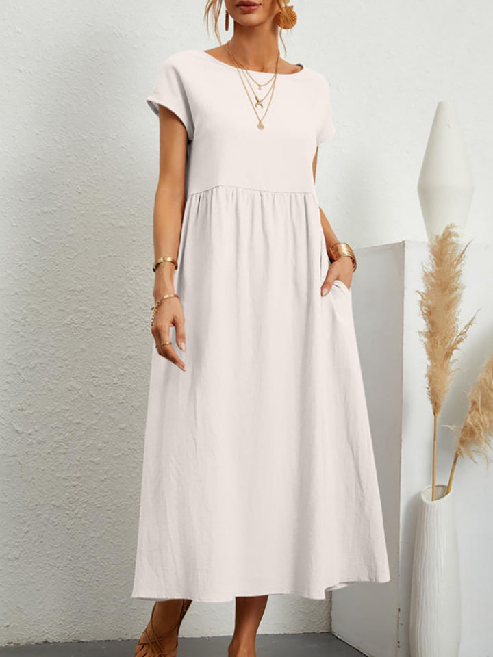Robe Midi pour Femmes avec Manches Ballon et Poches Pratiques Chic & Stil