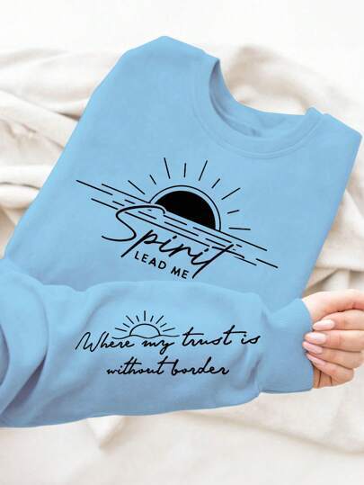Sweatshirt pour femmes avec impression inspirante et tissu doux et fluide Chic & Stil