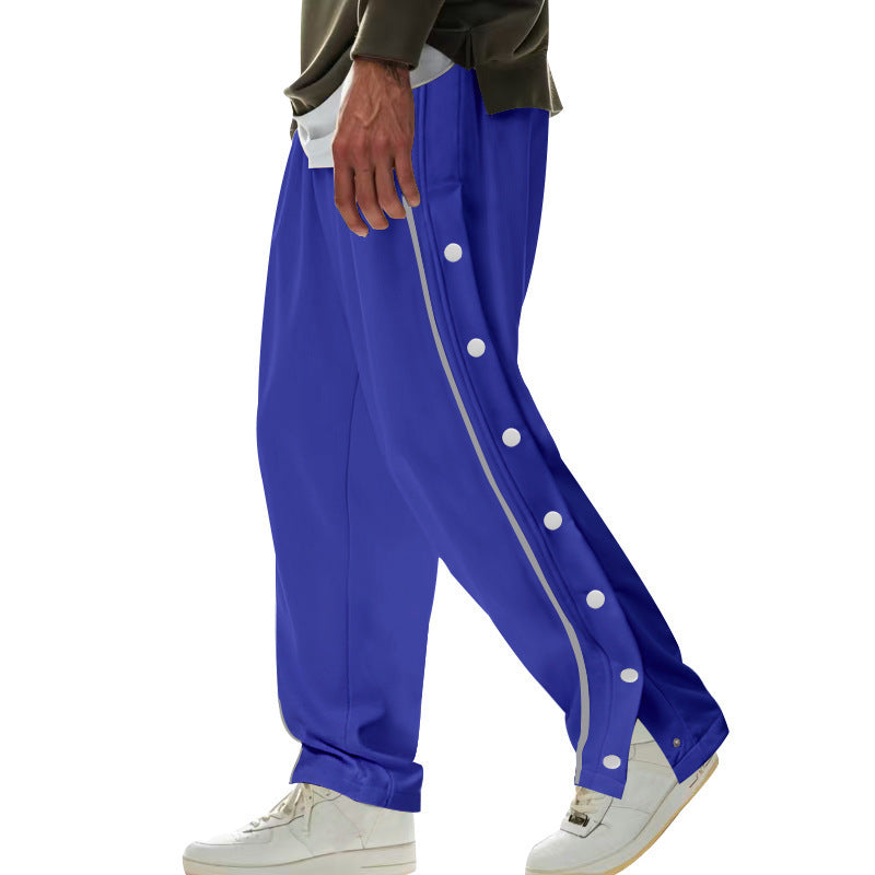 Sporty men's jogger pants with practical snap buttons and elastic waistband Lune London