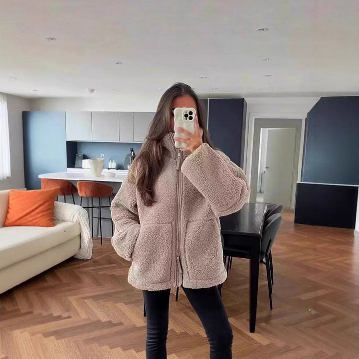 Ladies Comfortable Fleece Jacket with High Collar and Plenty of Room to Move Lune London