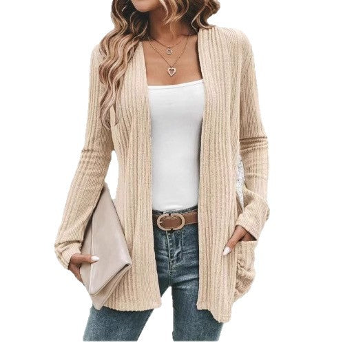 Knit jacket for women with open design and practical pockets Lune London