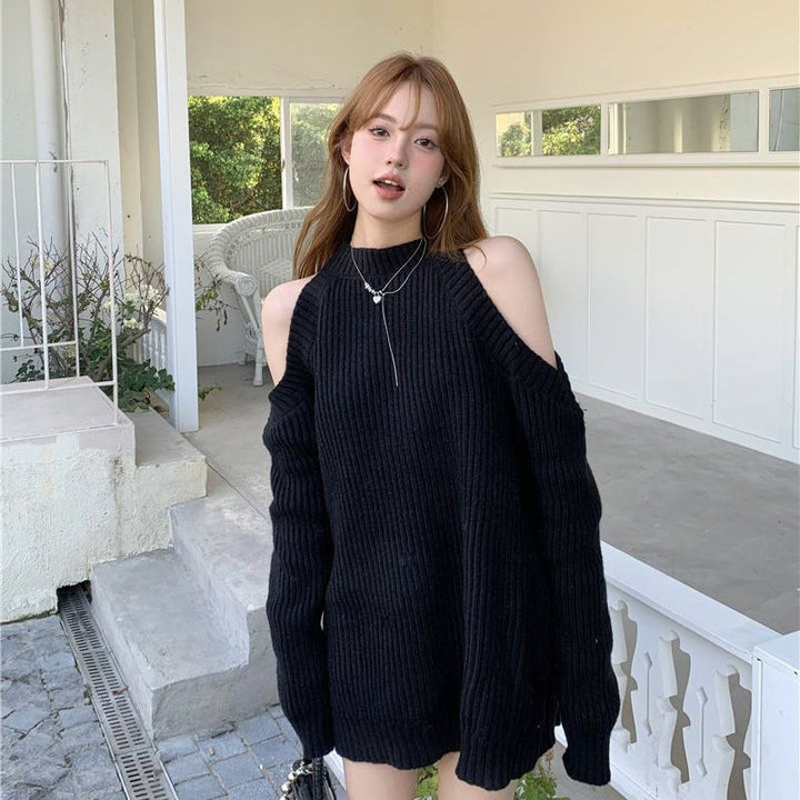 Robe tricotée pour femme avec look bardot et texture côtelée Chic & Stil