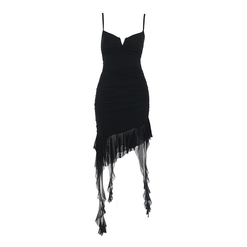 Lune London asymmetrical mini dress with ruffles