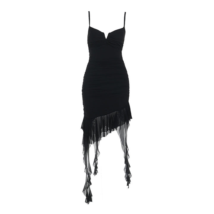 Lune London asymmetrical mini dress with ruffles