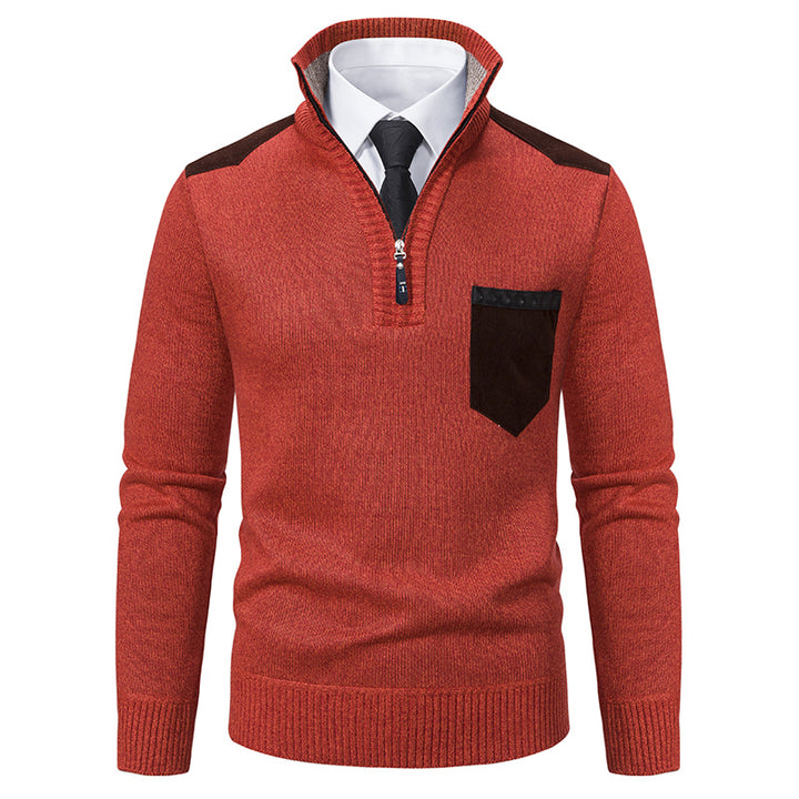Elegant high collar pullover for men with zipper and structured design Lune London