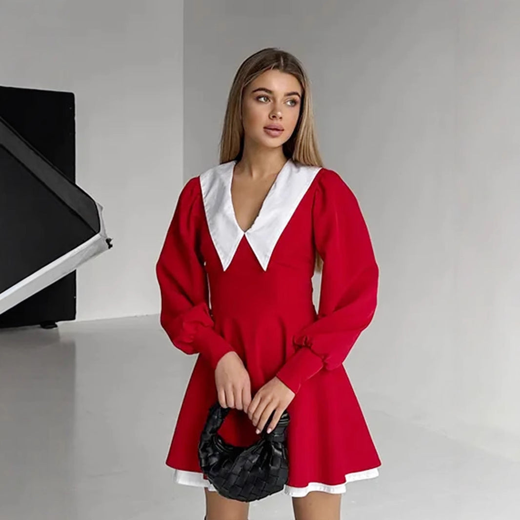 Casual mini dress for women with a chic collar Lune London