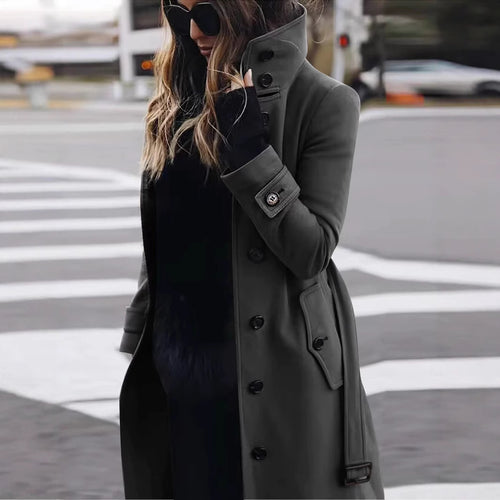 Elegant trench coat for women with high collar Lune London
