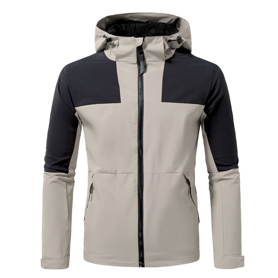 Functional outdoor jacket for men with adjustable hood area Lune London