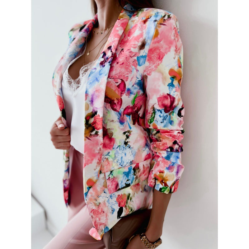 Jacket for women with floral design and flattering cut Lune London