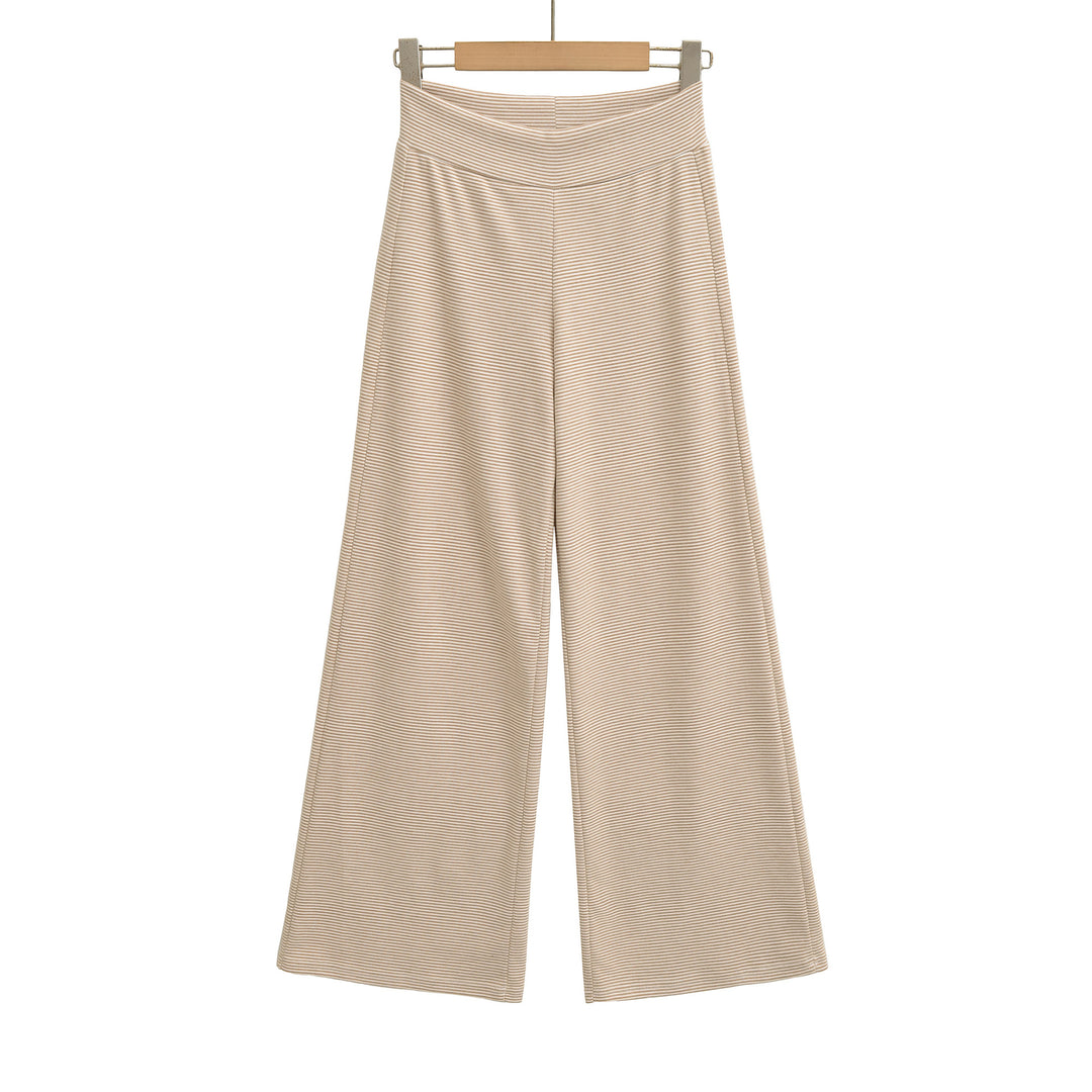 Wide jersey pants for women with high waist Lune London