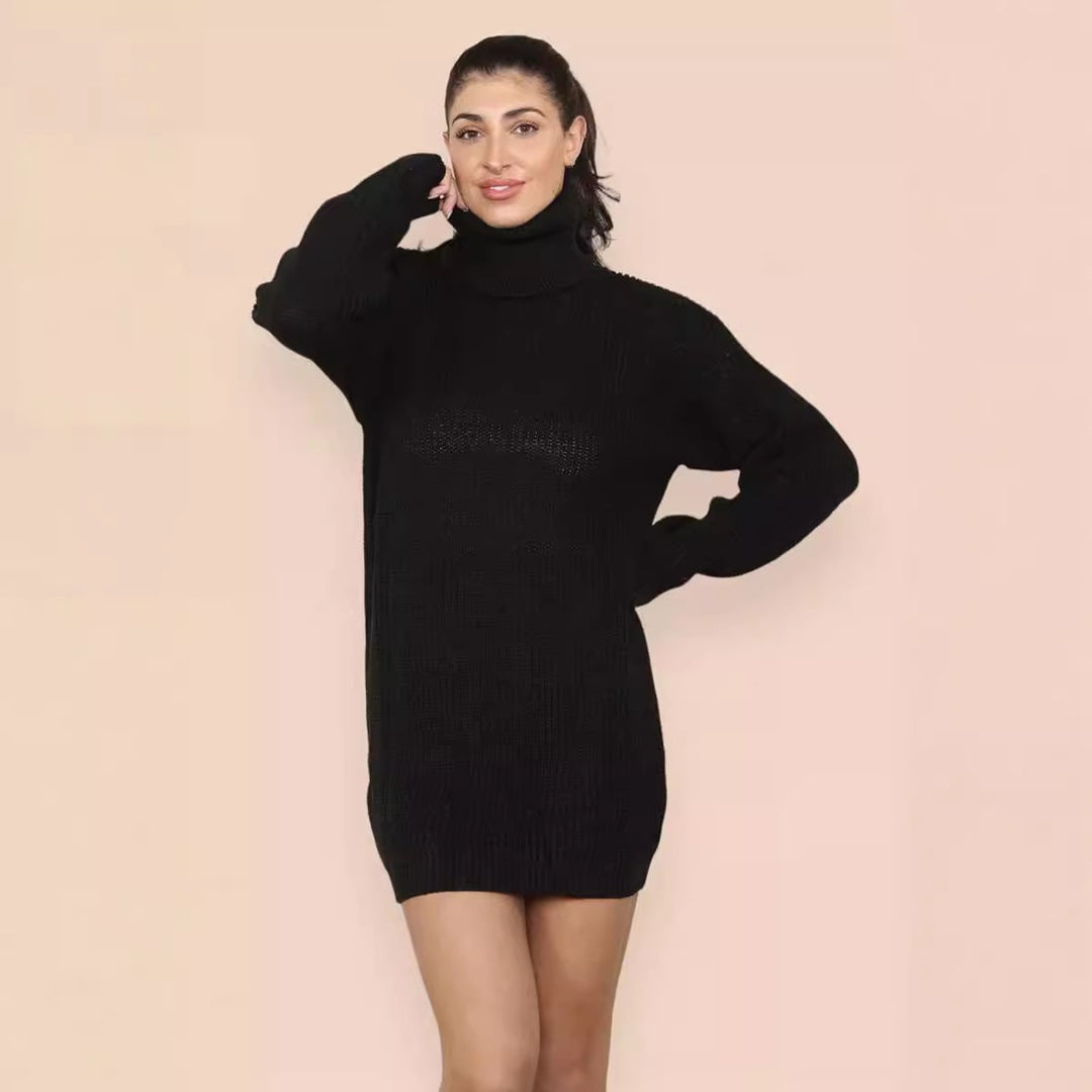 Women's knitted dress with high neck and loose fit Lune London
