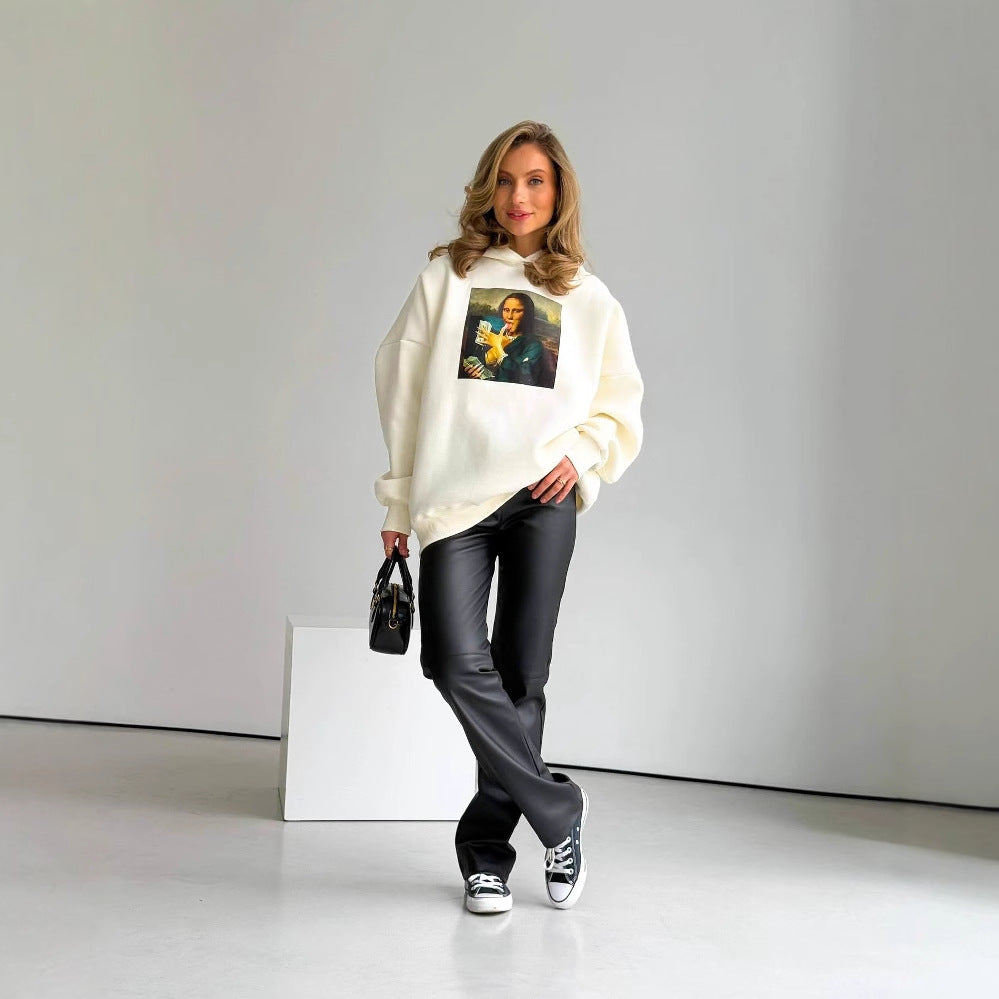 Ladies oversized hoodie with creative artistic pattern Lune London