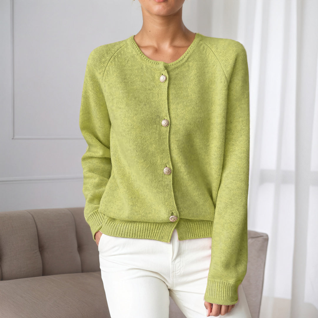 Soft knit cardigan for women with button details and elastic cuffs Lune London