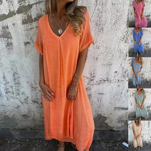Lightweight summer dress for women with V-neck Lune London