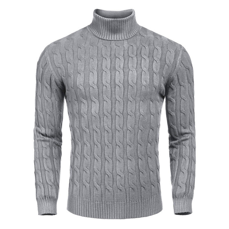 Elegant turtleneck sweater for men with cable pattern Lune London