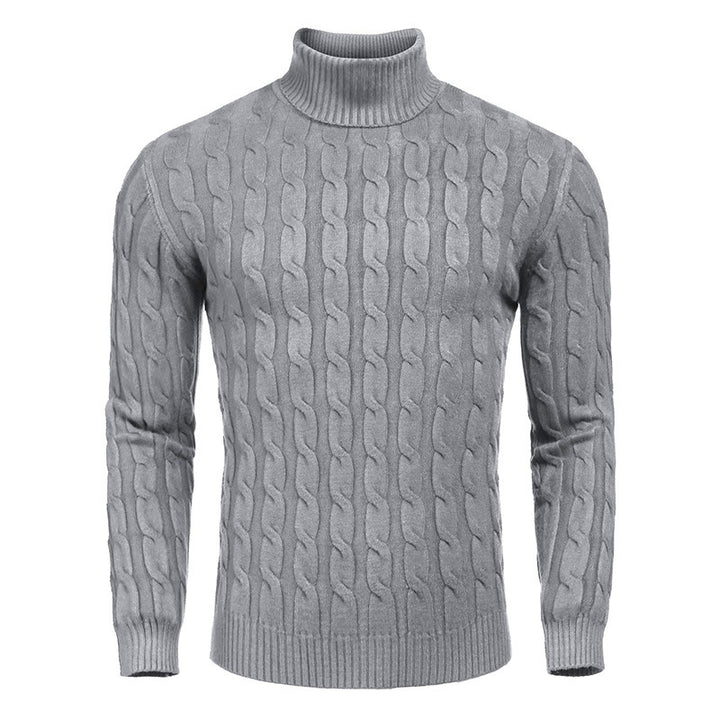 Elegant turtleneck sweater for men with cable pattern Lune London