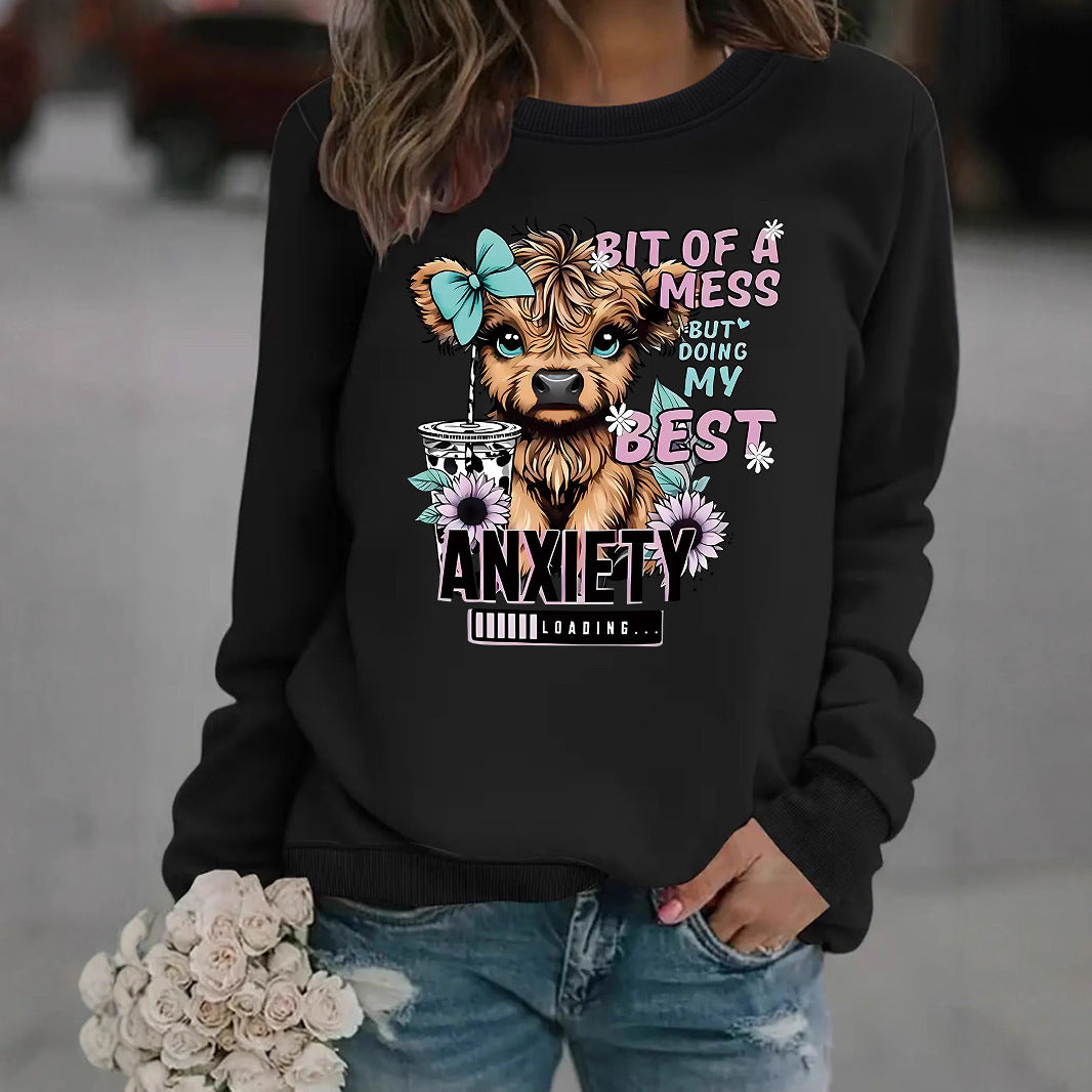Sweatshirt pour femmes avec un design de chien créatif et une typographie inspirante Chic & Stil